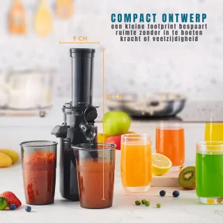 Wat vinden we goed aan de Nexvo® Sapcentrifuge Slowjuicer - Steenkoolgrijs