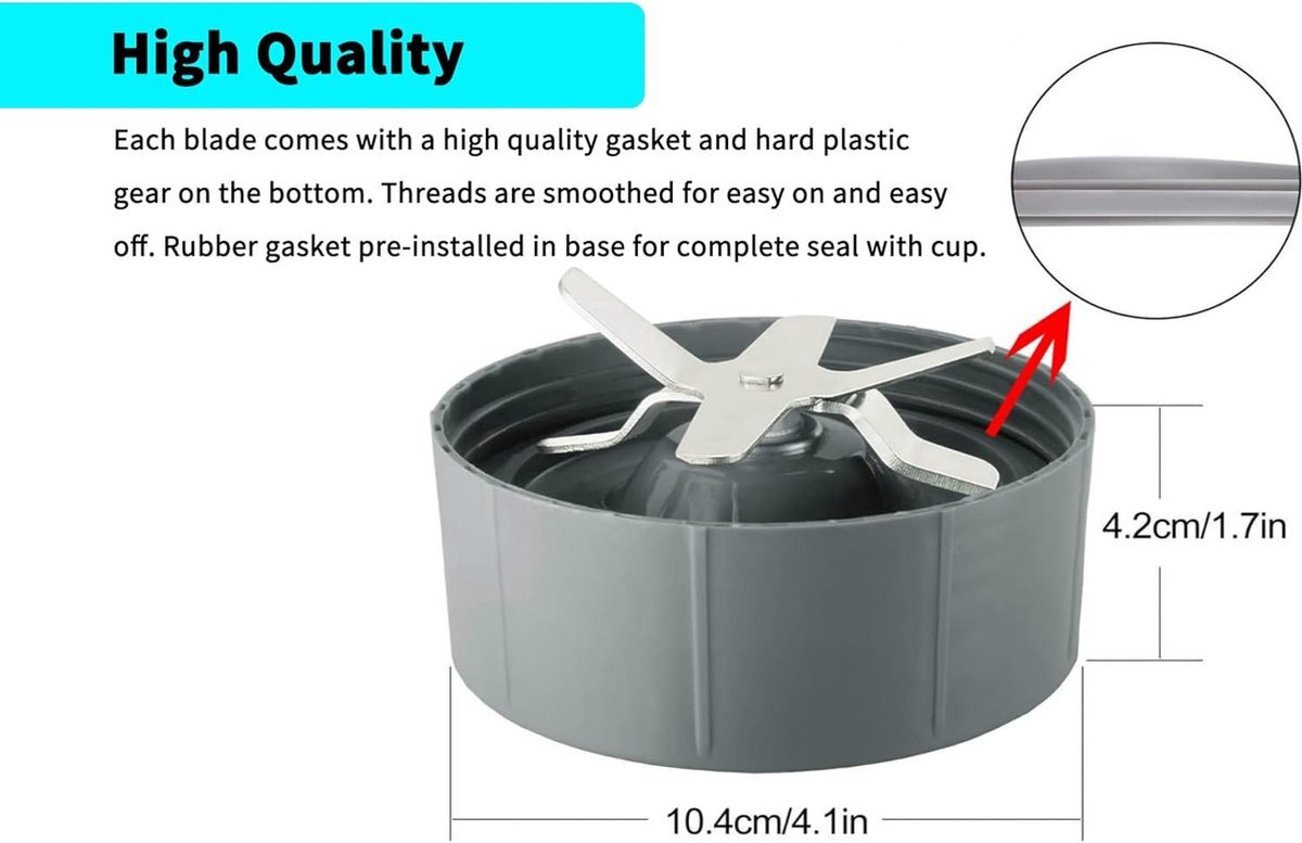 Nutribullet Vervangend Mengblad RVS 2 Stuks 600W/900W