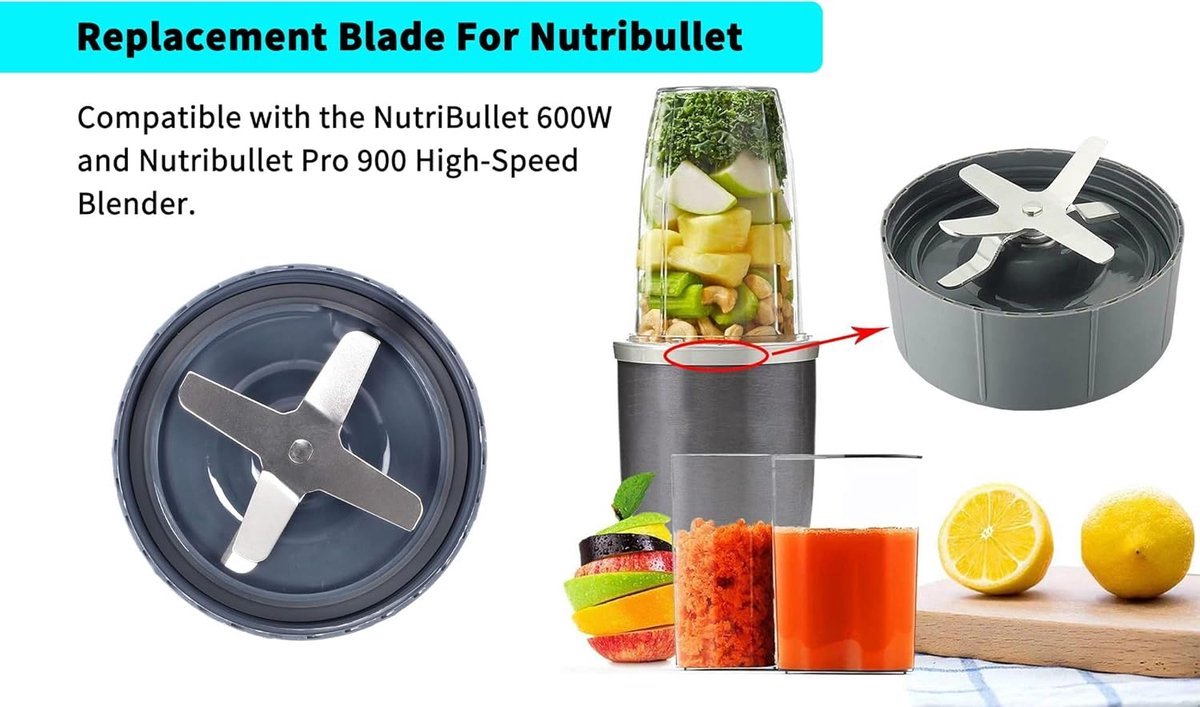 Nutribullet Vervangend Mengblad RVS 2 Stuks 600W/900W
