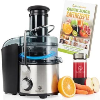Nutrilovers Quick Juicer Max — snelle sapbereiding met een brede invoeropening