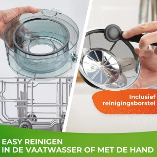 Nutrilovers QUICK-JUICER roestvrijstalen fruit- en groentepers XXL 800W