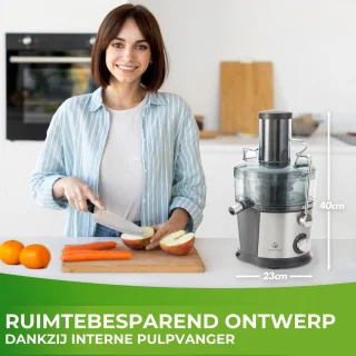 Nutrilovers QUICK-JUICER roestvrijstalen fruit- en groentepers XXL 800W