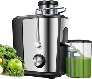 Quovo professionele sapcentrifuge voor groenten en fruit, 600W, RVS/zwart