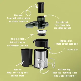 Wat vinden we goed aan de RUX® Sapcentrifuge Slowjuicer