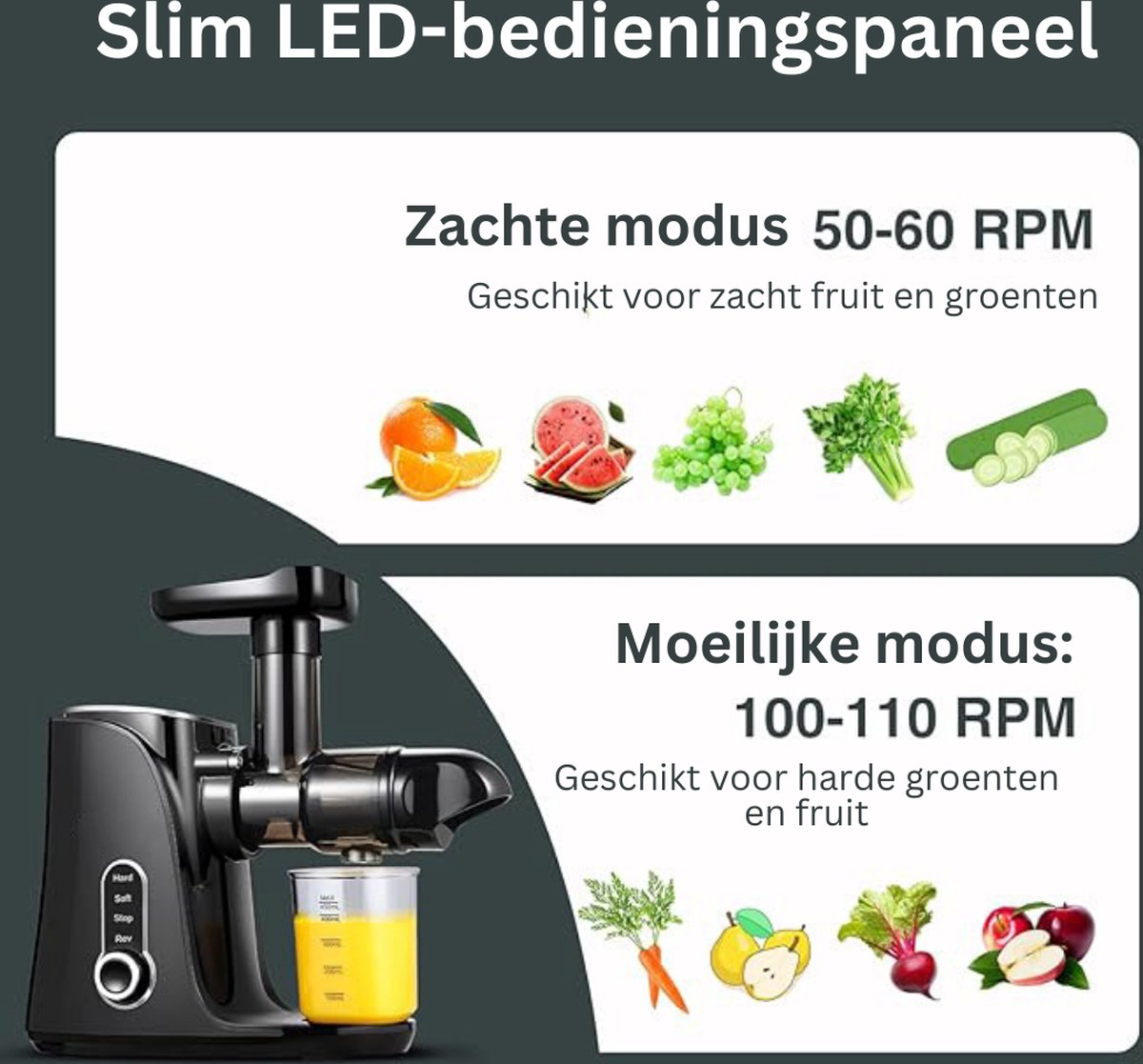 Sapcentrifuge Slowjuicer Zwart