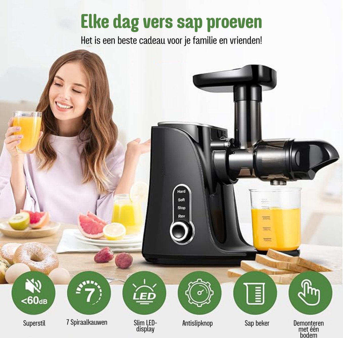 Sapcentrifuge Slowjuicer Zwart