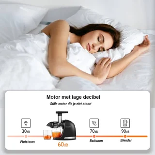 Sapmachine Slow Juicer Mat Zwart BPA-vrij met 2 Bekers