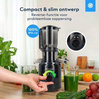 Silvergear Slowjuicer XL 1000ml Zwart