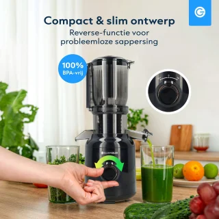Silvergear Slowjuicer XL 1000ml Zwart