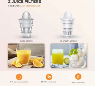 Slow Juicer BPA-vrij professioneel sapcentrifuge wit kunststof