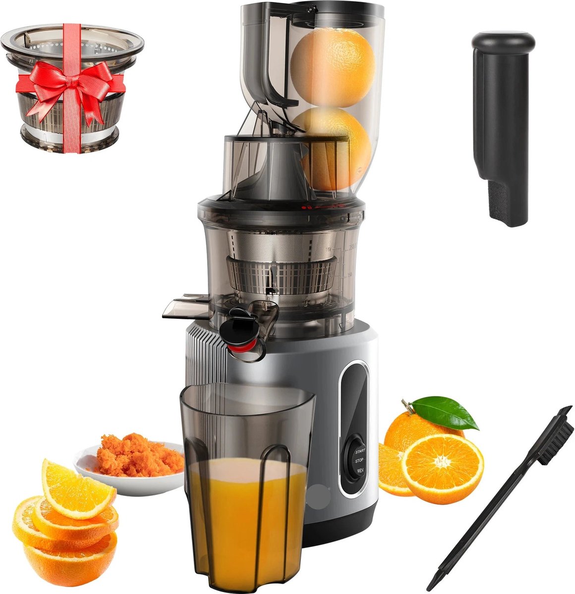 Slow Juicer Grijs 200W 75mm toevoergoot