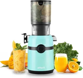 Slow Juicer - Sapcentrifuge Koudpers - Gezond Sap Maken - 108 mm Opening - 1 Liter - Groenblauw