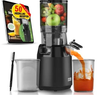 Slow juicer sapcentrifuge met grote opening