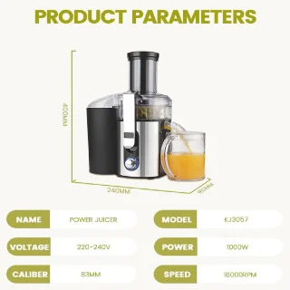 Slowjuicer 1000W Professioneel BPA-vrij RVS Sapcentrifuge
