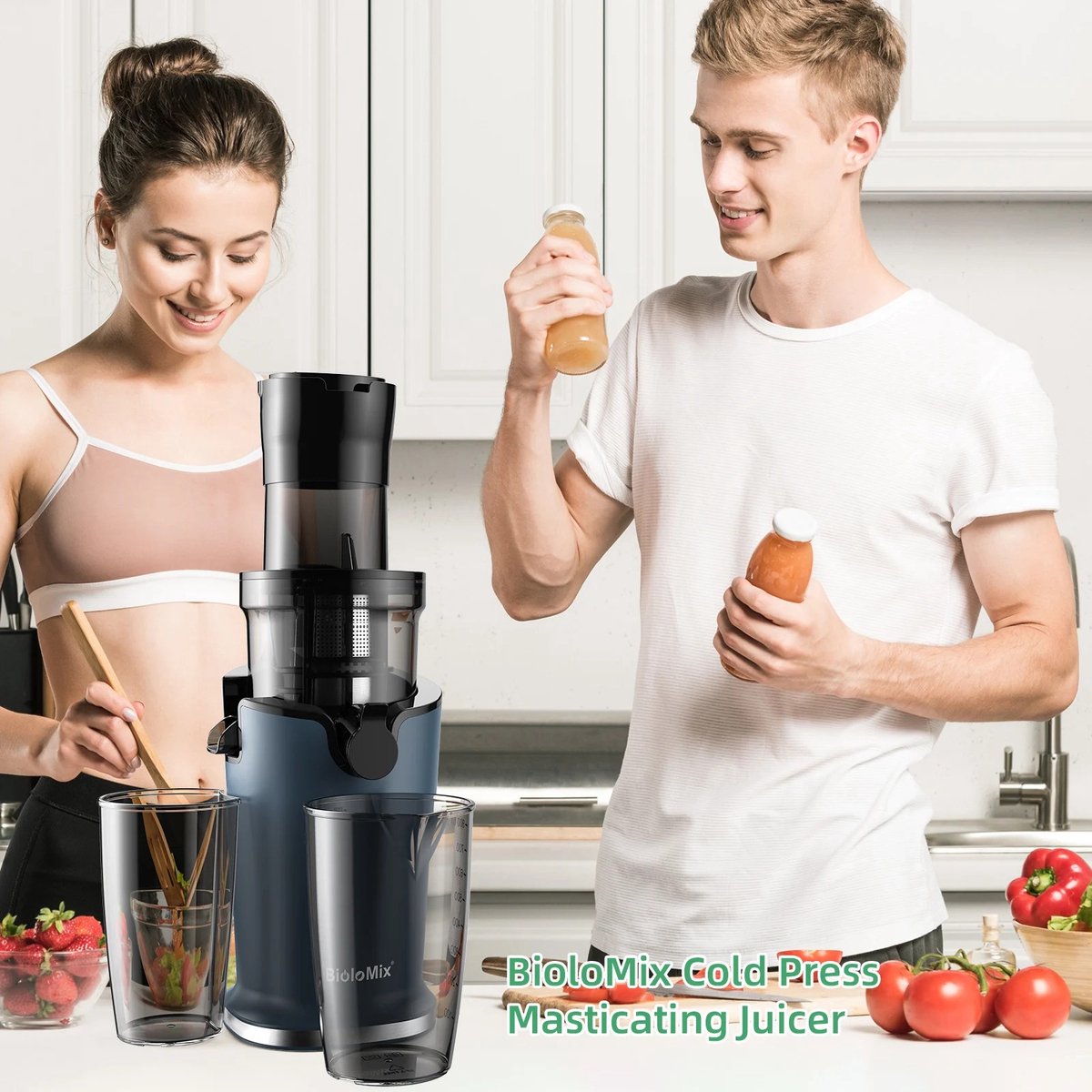 Slowjuicer 500ML Zwart - 200W Koude Pers