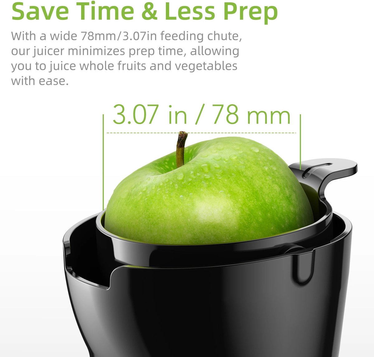 Slowjuicer 500ML Zwart - 200W Koude Pers