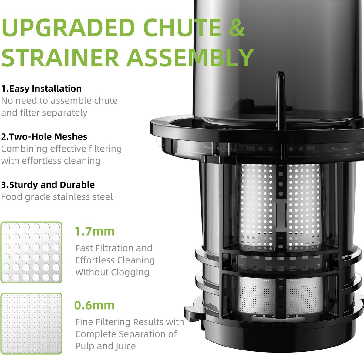 Slowjuicer 500ML Zwart - 200W Koude Pers