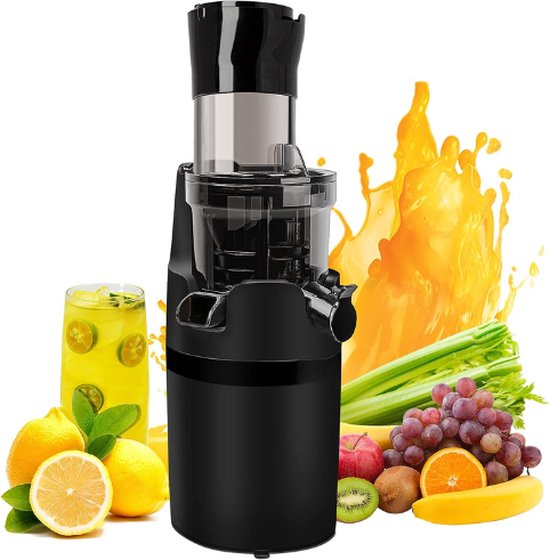 Slowjuicer 600 ml 200W met brede invoertrechter en reinigingsborstel