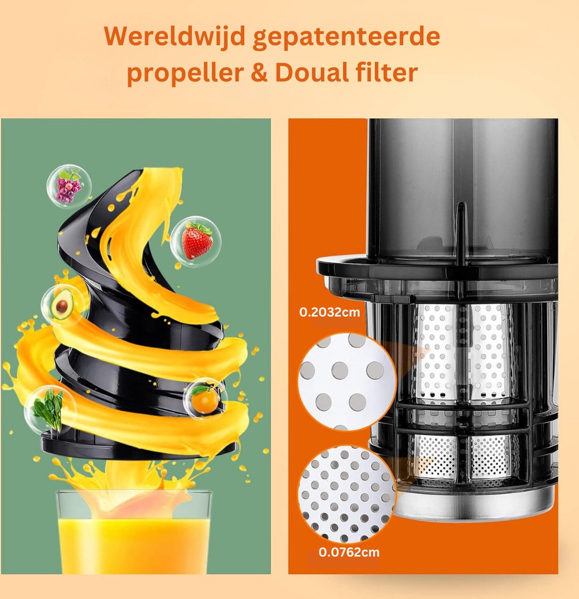 Slowjuicer 800ML 220V Wit
