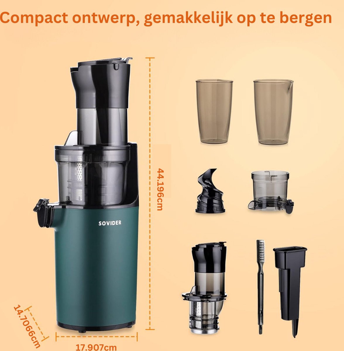 Slowjuicer 800ML 220V Wit