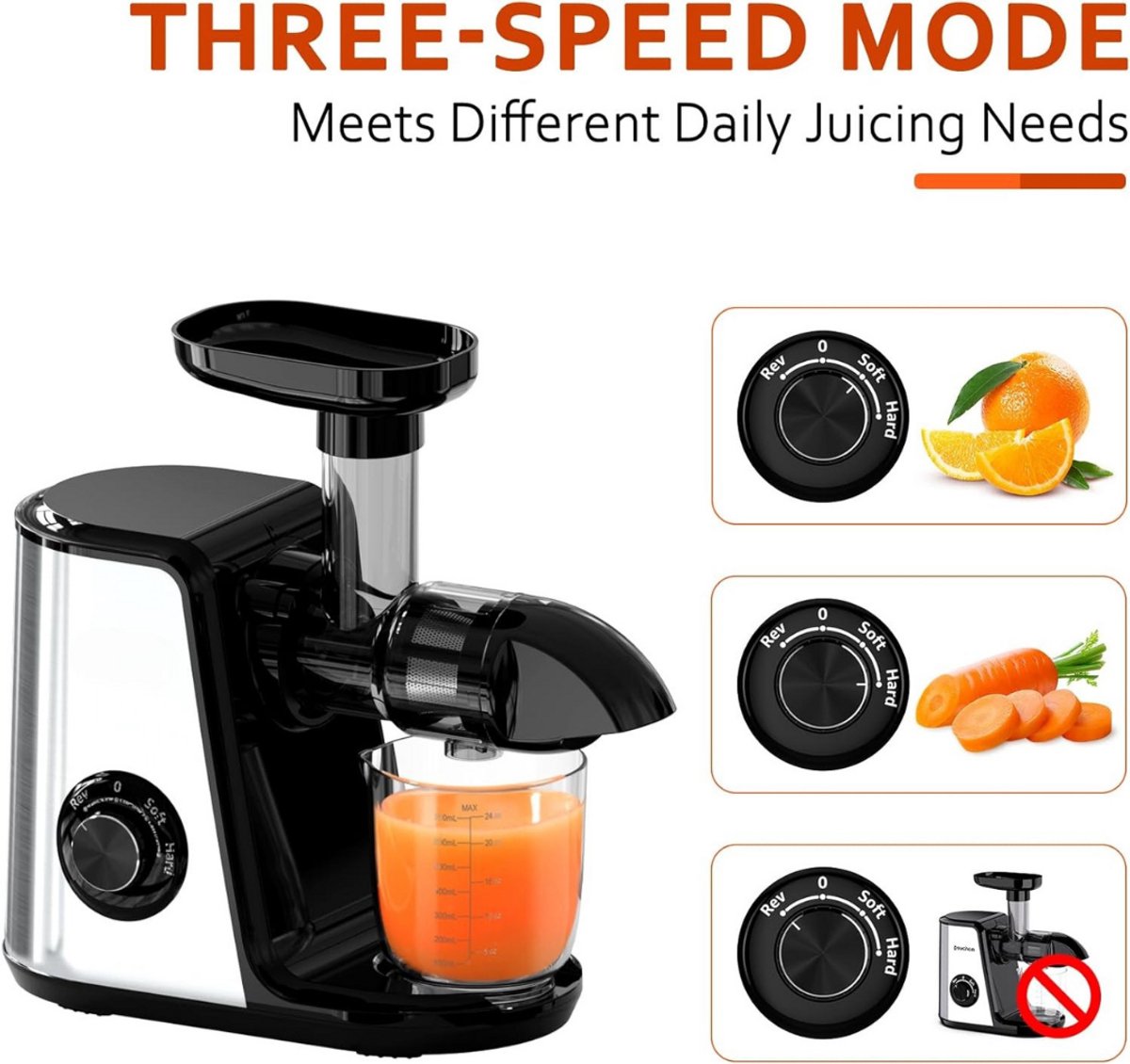 Slowjuicer BPA Vrij Groenten En Fruitpers Met Pulpcontainer