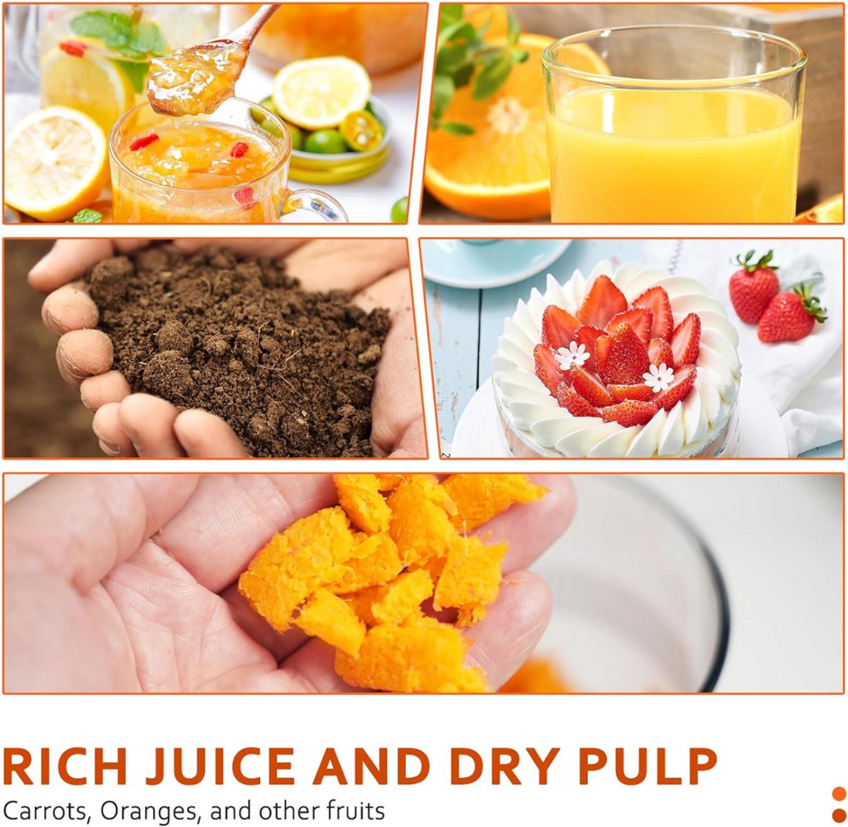 Slowjuicer BPA Vrij Groenten En Fruitpers Met Pulpcontainer