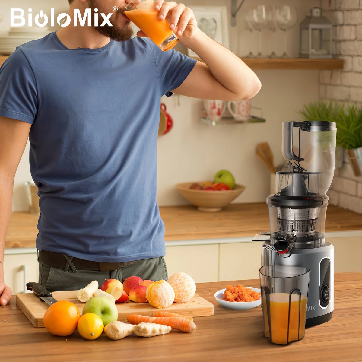 Slowjuicer Elektrisch Groenten en Fruit Blender Sapcentrifuge