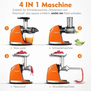 Slowjuicer Elektrische Sapcentrifuge Oranje