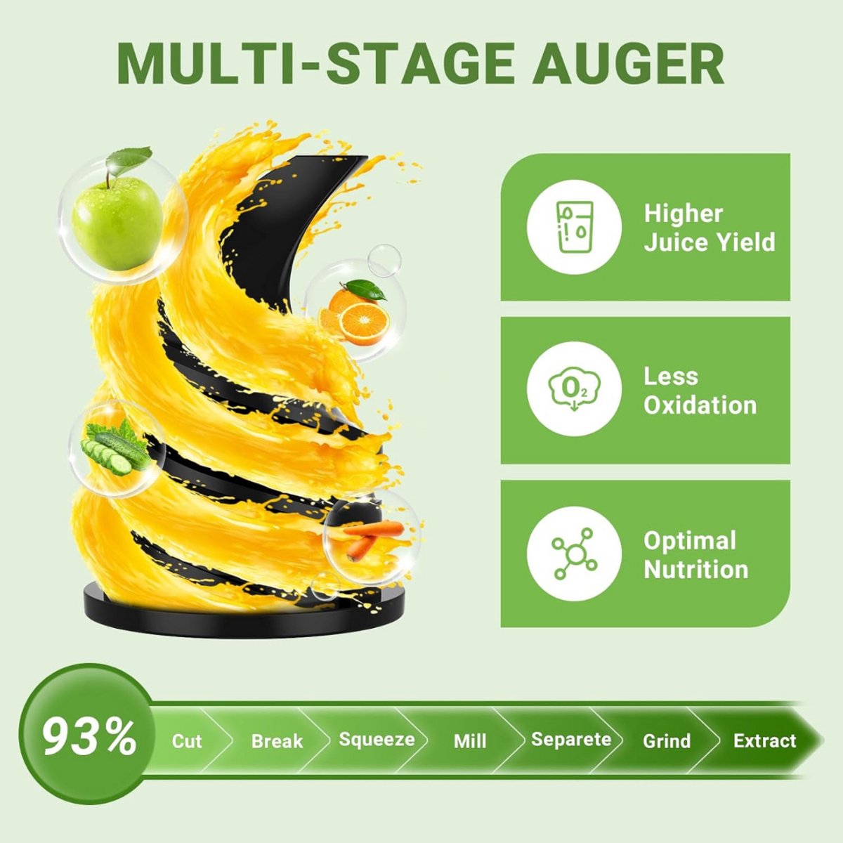 Slowjuicer Groenten- en Fruitpers BPA-vrij