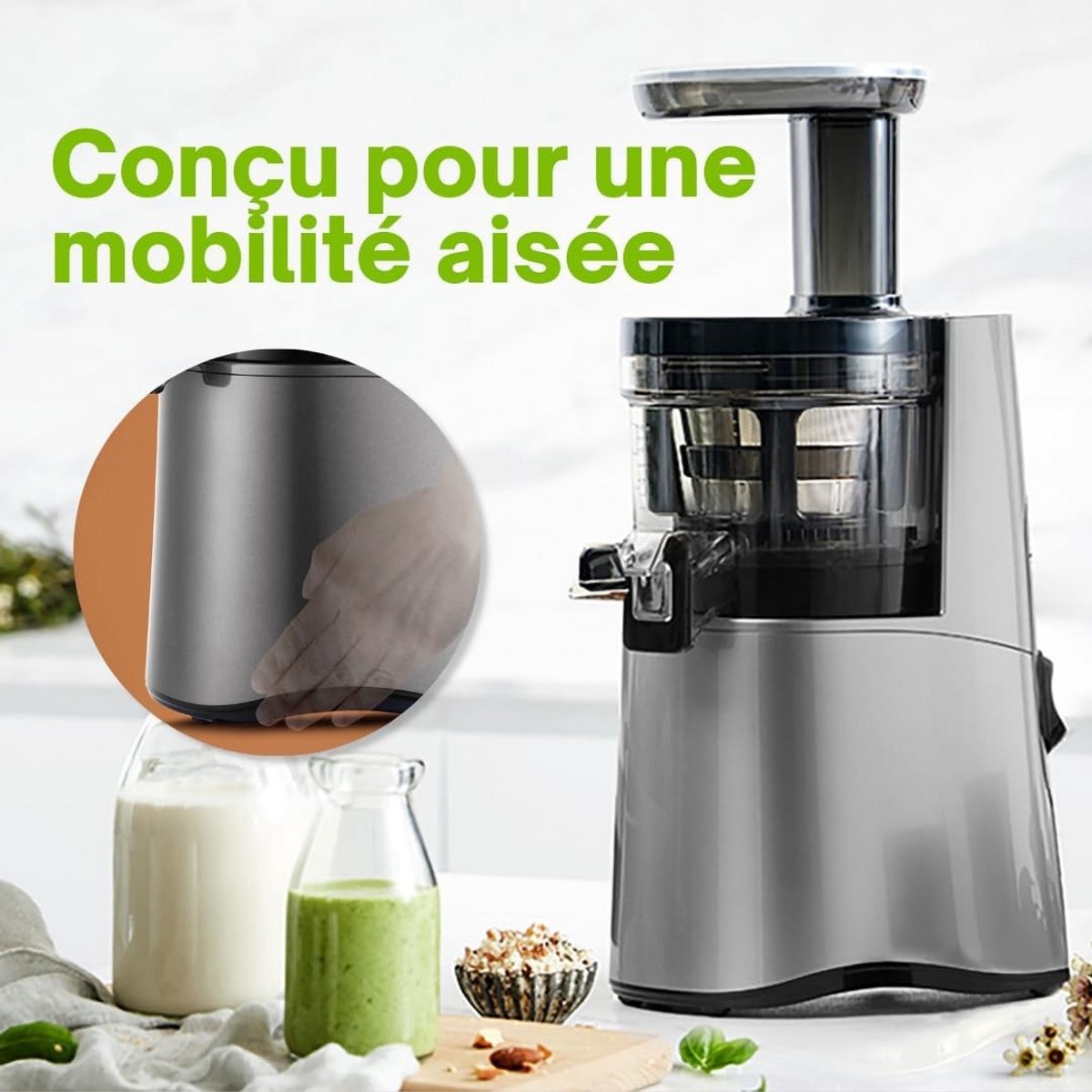 Slowjuicer Groenten- en Fruitpers BPA-vrij met Pulpcontainer