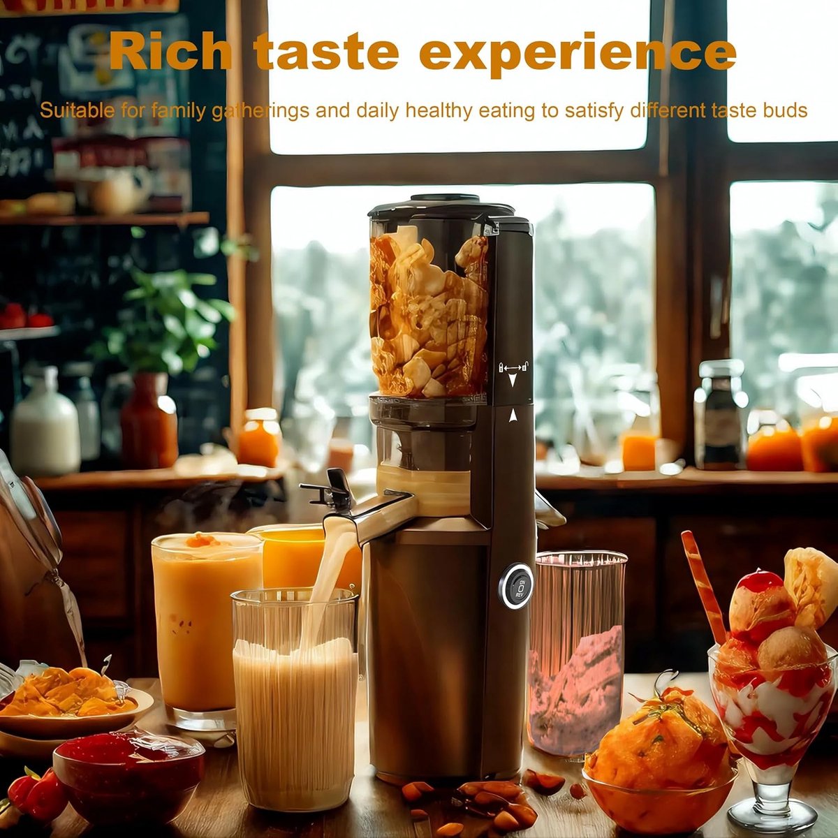 Slowjuicer Groenten- en Fruitpers BPA-vrij met Pulpcontainer