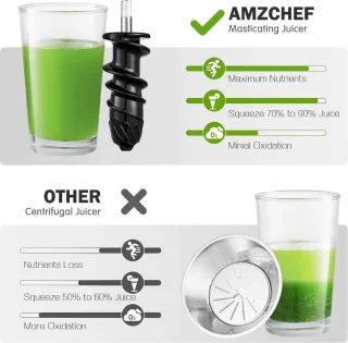 Slowjuicer Horizontaal voor Groente en Fruit