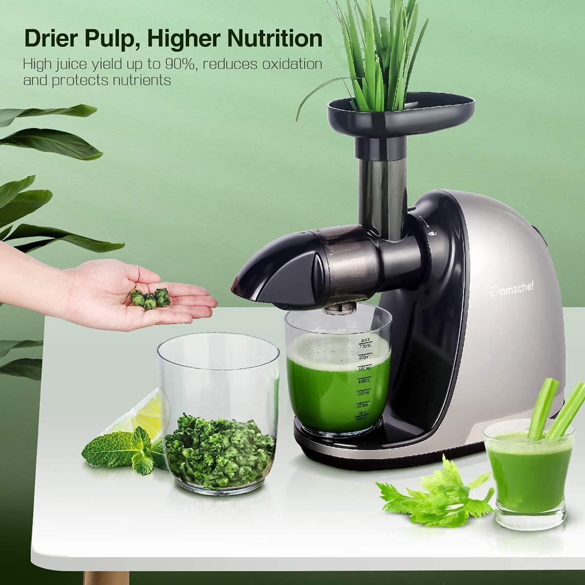 Slowjuicer Horizontaal voor Groente en Fruit