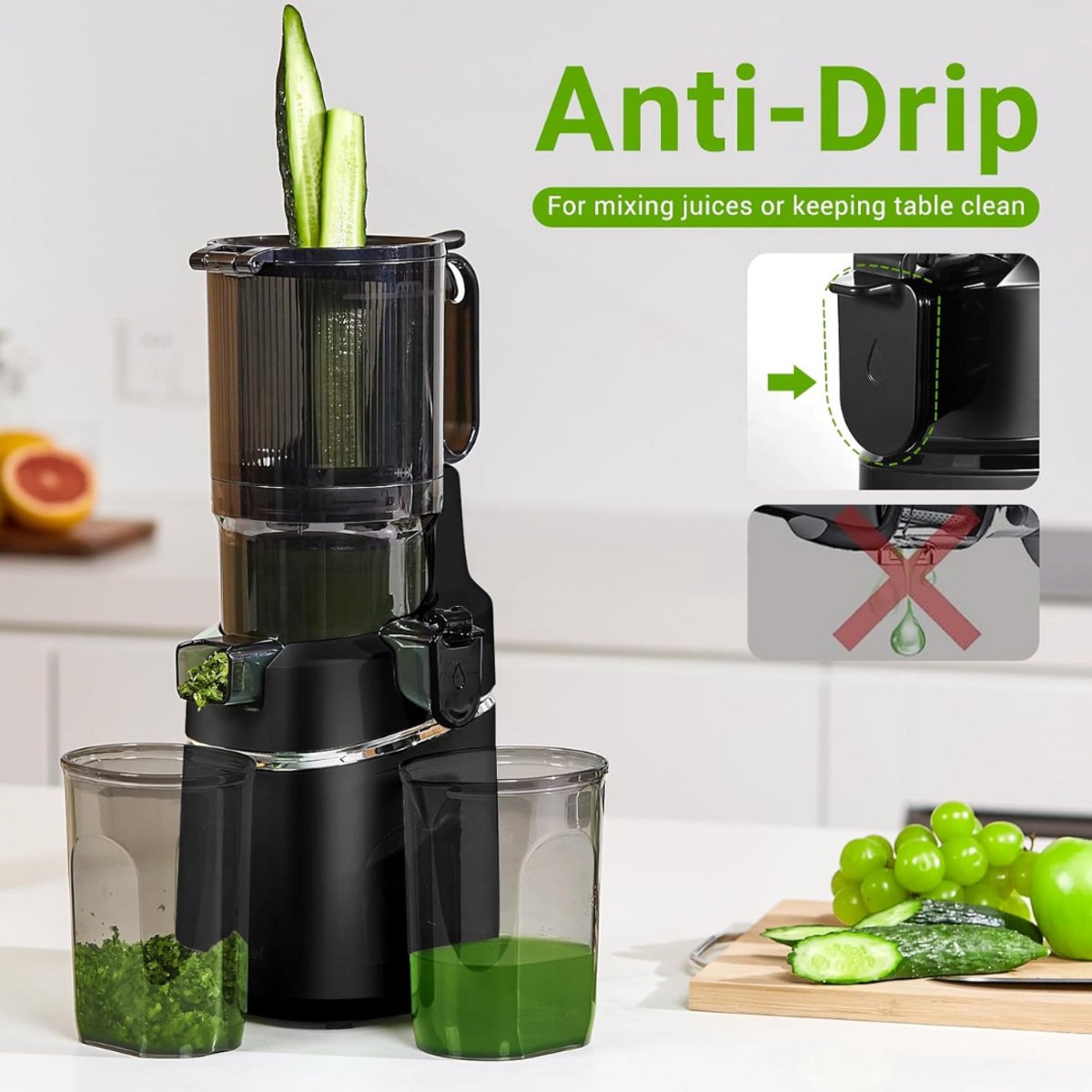 Slowjuicer Juicer Groenten Fruitpers BPA Vrij Met Pulpcontainer