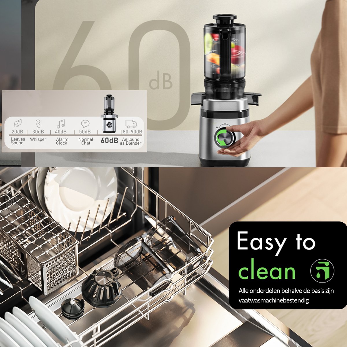 Slowjuicer Professional 1.8L 350W Zilver