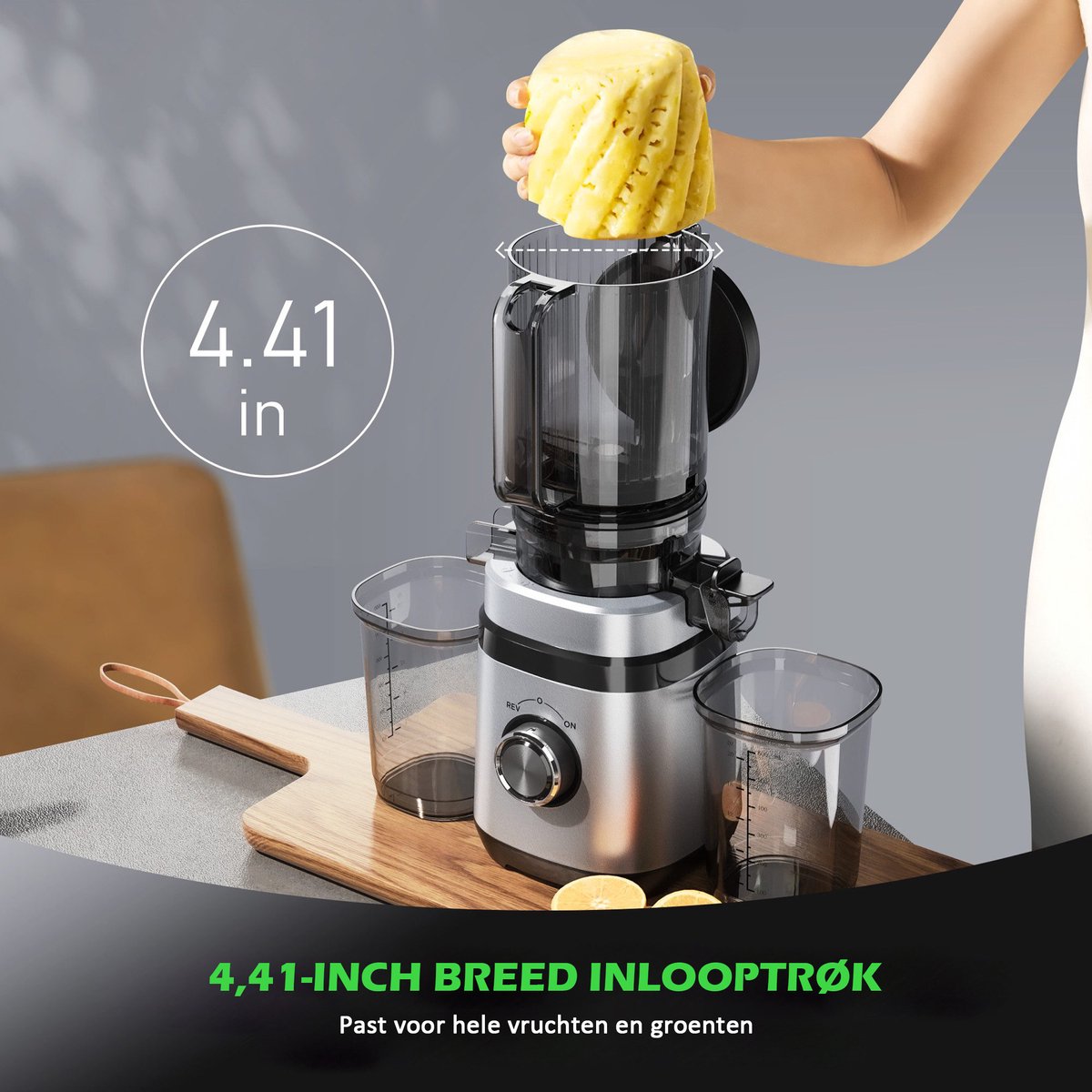 Slowjuicer Professional 1.8L 350W Zilver
