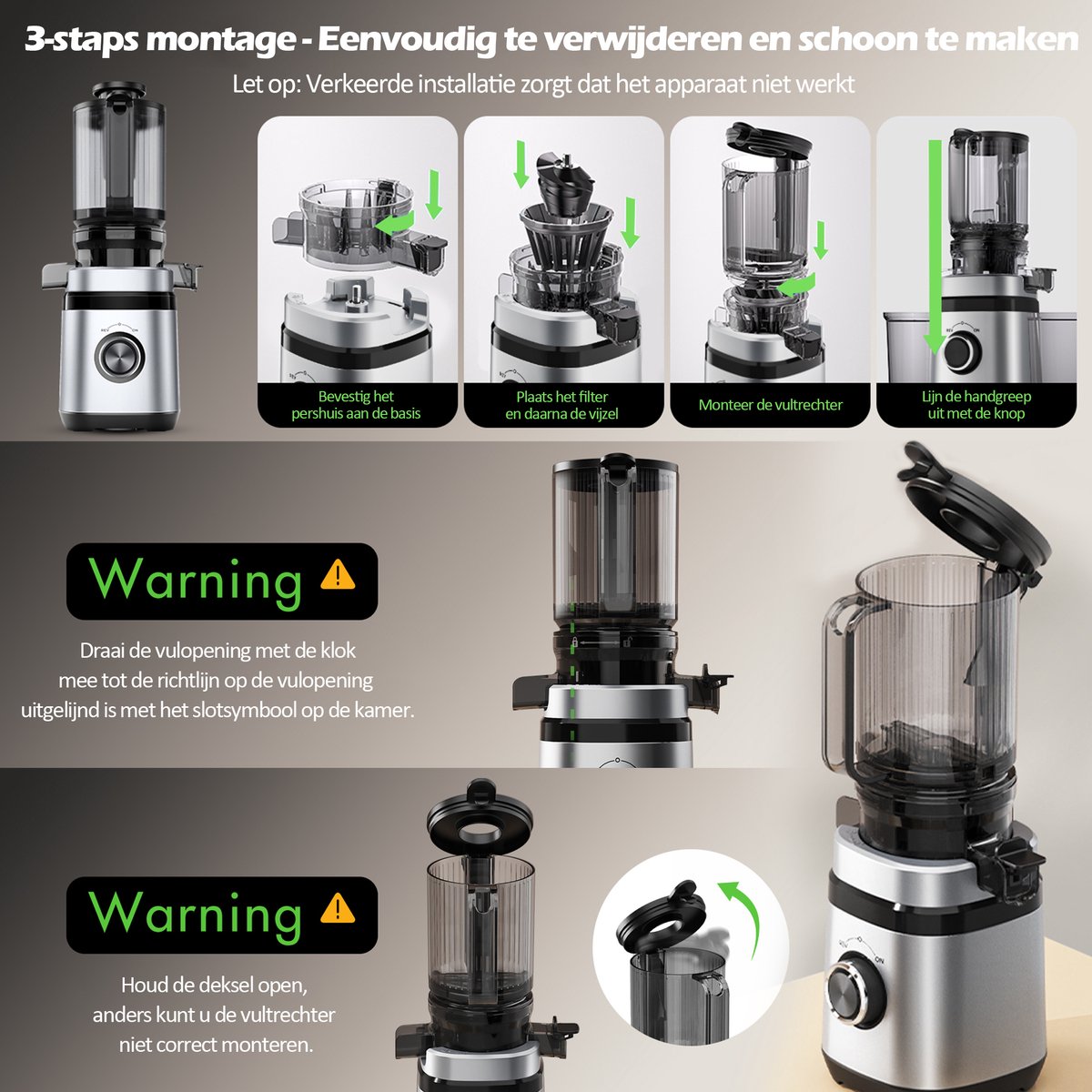 Slowjuicer Professional 1.8L 350W Zilver