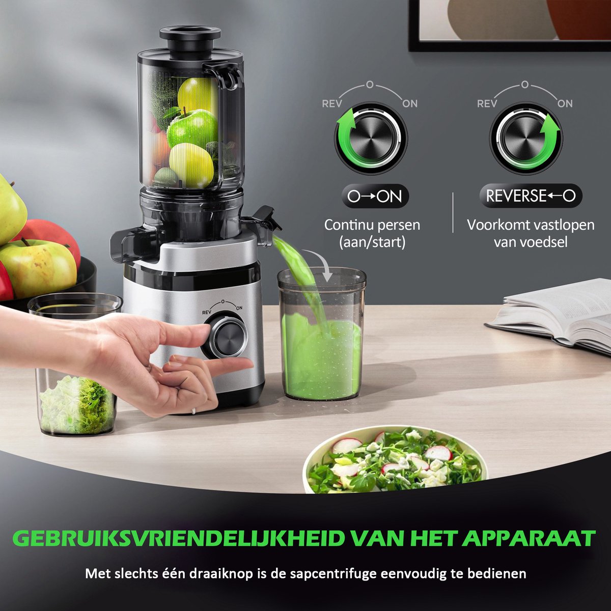 Slowjuicer Professional 1.8L 350W Zilver