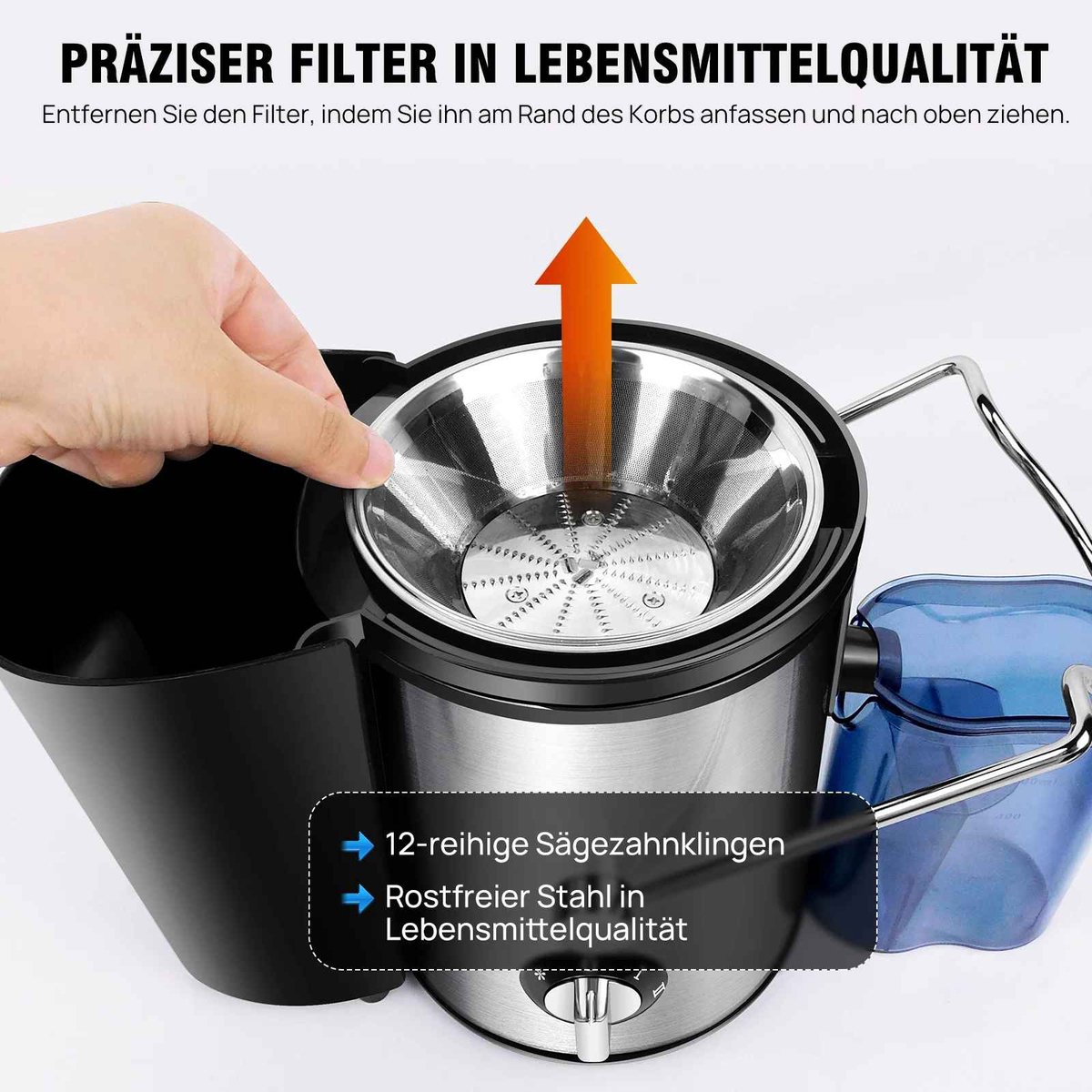 Wat vinden we goed aan de Slowjuicer Sap Centrifuge 1000W 65mm Invoer 2 Snelheden