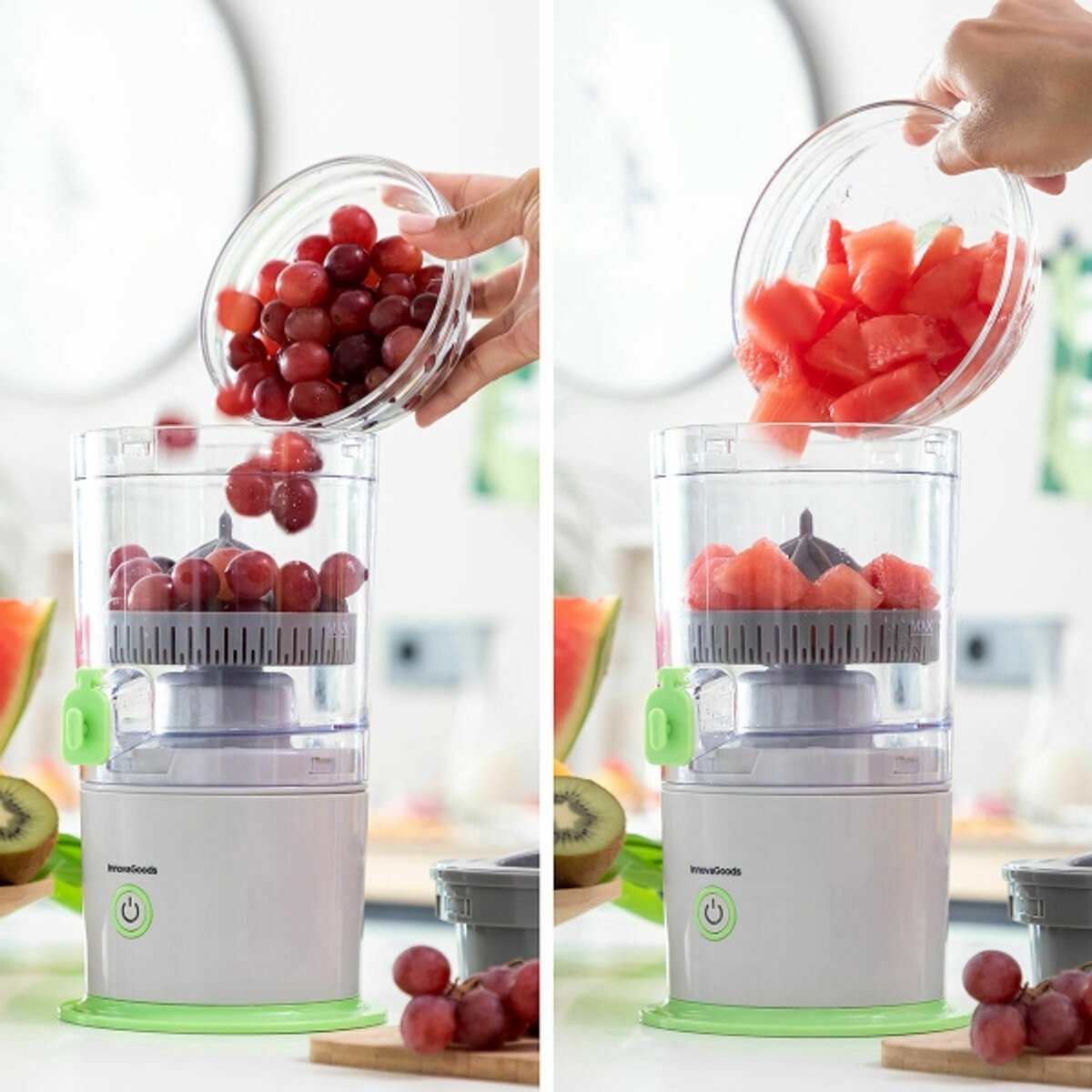 Slowjuicer sapcentrifuge elektrisch oplaadbaar voor binnen en buiten