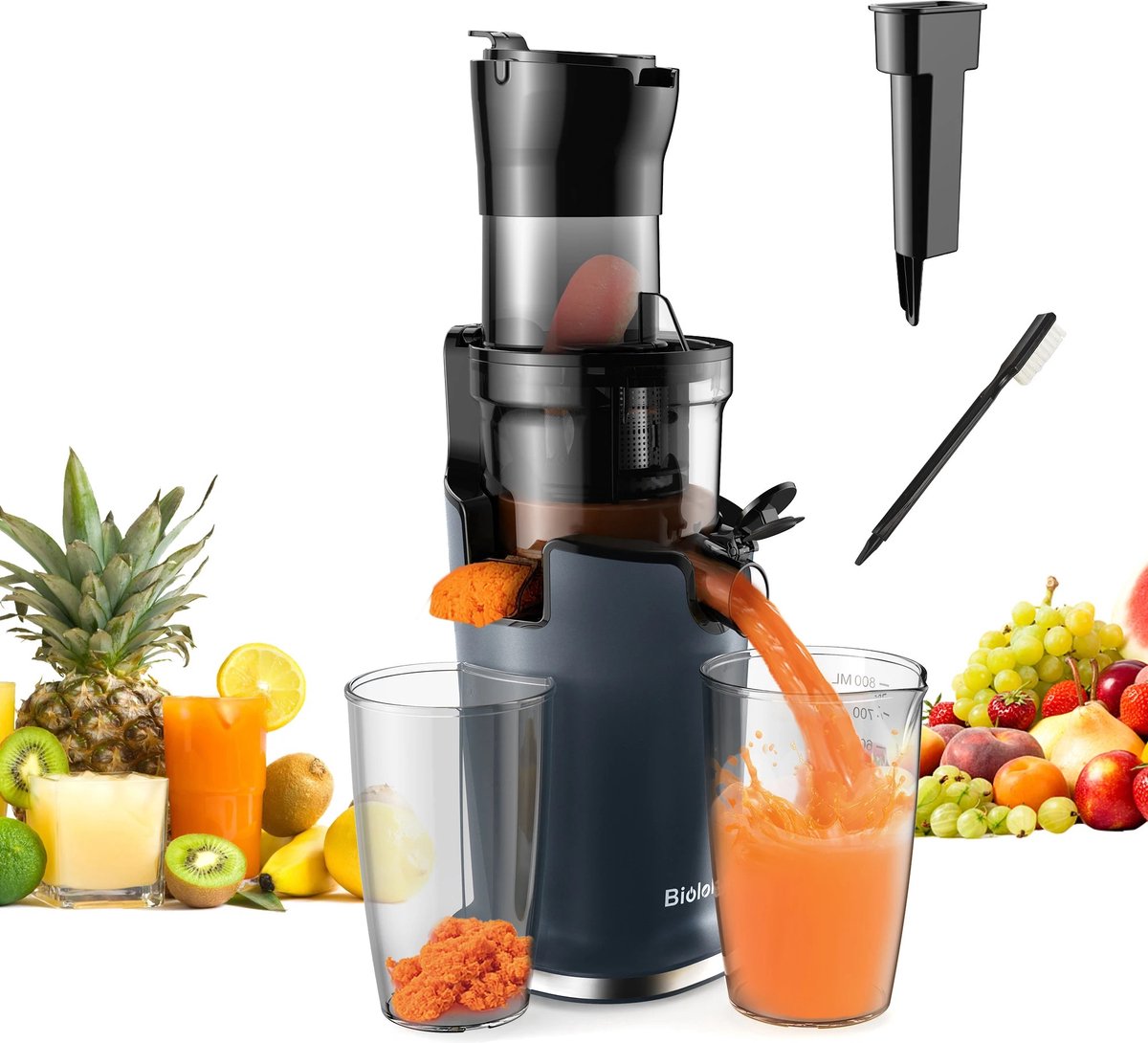 De Slowjuicer sapcentrifuge voor groenten en fruit in één oogopslag