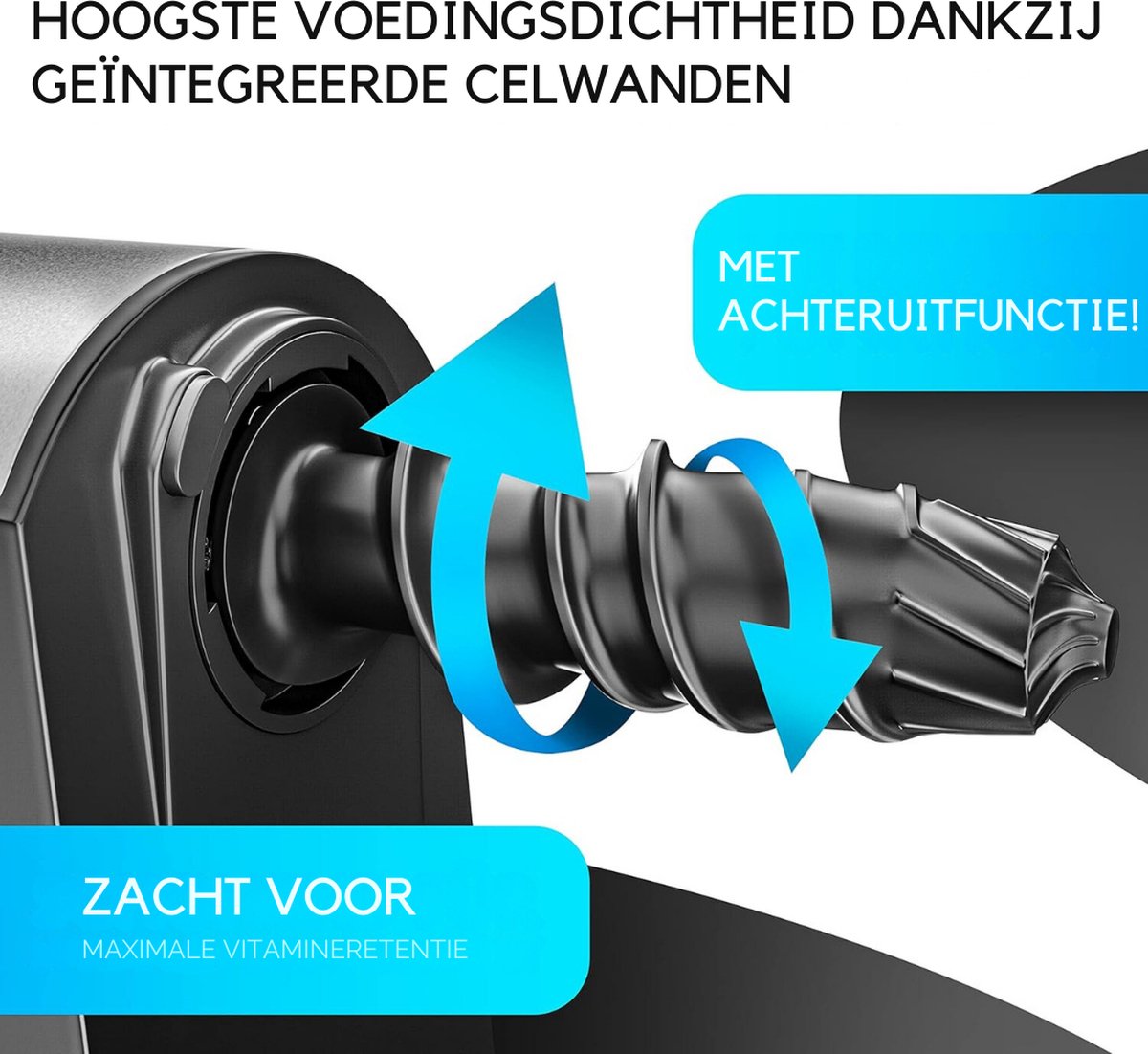 Slowjuicer Sapcentrifuge Zwart Inclusief Borstel & EBook