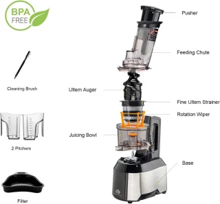 Slowjuicer Sapcentrifuge Zwart