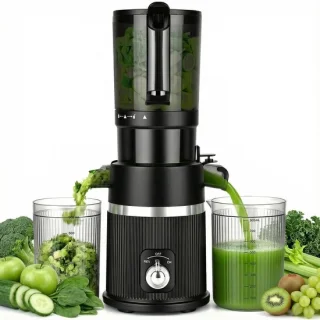 Slowjuicer voor hele groenten en fruit, zwart