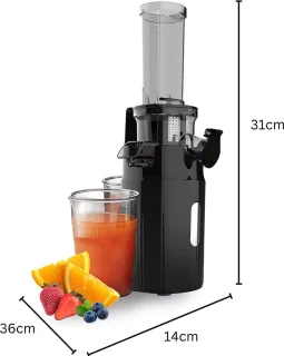 Slowjuicer zwart 3 snelheden 300ml
