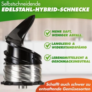 SnelShoppen - Slow Juicer NUTRI-PRESS MAX+ - Zwart - Professionele Sapcentrifuge voor Gezonde Sappen, Stille Motor, Makkelijk Schoon te Maken, Perfect