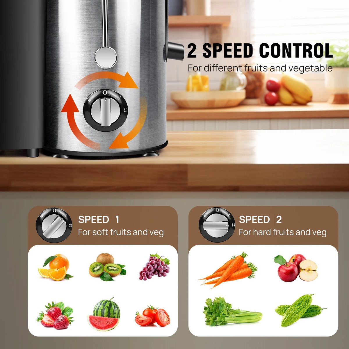 Stemily Slowjuicer Sapcentrifuge RVS 500ML