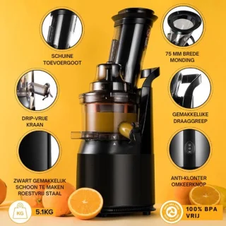 Thuys Luxe Slowjuicer Sapcentrifuge 2L Zwart