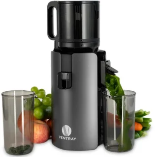 Ventray MAX120 Slowjuicer Zwart — Krachtige koudpers met brede vulopening