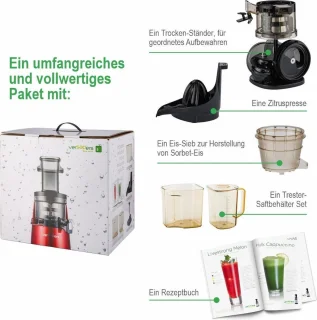 Versapers 5G Slowjuicer Verticaal Rood